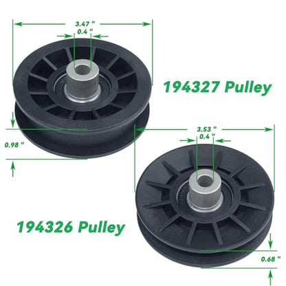 532194326 Idler Pulley with 532194327 Pulley for YTH2348 Mowers - size: 1x532194326+1x532194327