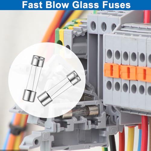 24 Values 370pcs Fast Blow Glass Fuses Assortment Kit 250V 0.5A 1A 2A 3A 4A 5A 6.3A 7A 8A 10A 15A 20A 5X20MM 0.63A 1A 2A 3A 4A 5A 7A 8A 10A 15A 20A 25A 6X30MM 250V Fast-Blow Glass Fuses Set - size: 370PCS kit