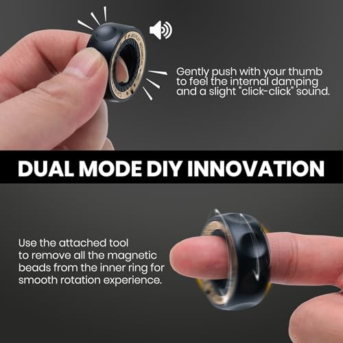 EDC Metal Fidget Spinnners Ring Toy for Adults & Boys Stress Relief Gifts