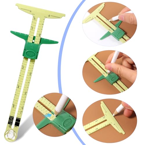 5 Pieces Sewing Gauge Measuring Tool Set, Sliding Gauge 5-in-1 Sewing Ruler