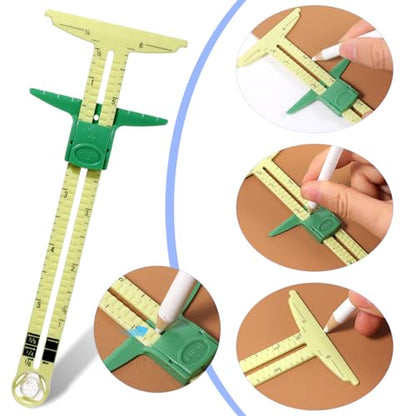 5 Pieces Sewing Gauge Measuring Tool Set, Sliding Gauge 5-in-1 Sewing Ruler