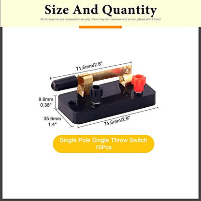 10 Pcs Single Pole Single Throw Switch Set Physics Laboratory Equipment, Educational Single Pole Knife Switch, SPST Switch for School Electronic Experimenting, DIY Science Projects - style: Single Pole Knife Switch
