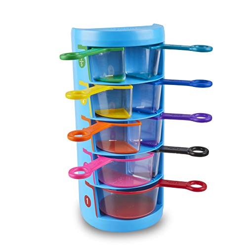hand2mind Rainbow Fraction Measuring Cups, Set of 9, Ages 3+