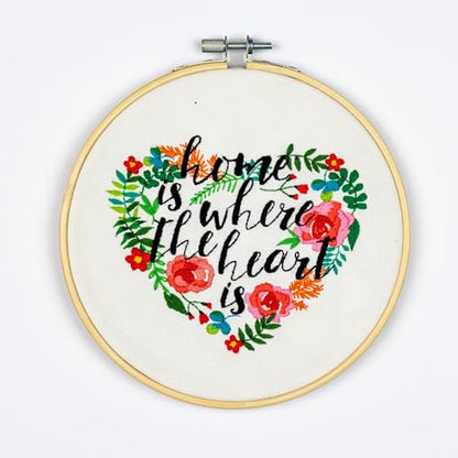 DUTCH STITCH BROTHERS Heart Embroidery Starter Kit with Pattern and Instructions. Stamped Embroidery Kits with Embroidery Clothes with Pattern. 6" Embroidery Hoop - color: DSB035 Stamped fabric