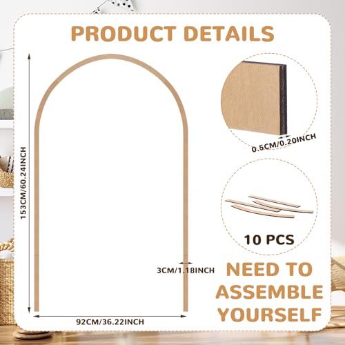 Novabright Unfinished Wood Arch Trim, 60 x 36 Inch, Arch - size: 60 x 36 Inch, style: Arch