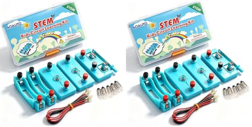 Kids Electric Circuit STEM Experiment Kit, Physics Learning Set for Series & Parallel Circuits, Teaching Supplies for Classroom & Homeschool Students (Pack of 2) - size: 5.7 x 1.25 x 3.38 inches (Pack of 2)