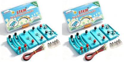 Kids Electric Circuit STEM Experiment Kit, Physics Learning Set for Series & Parallel Circuits, Teaching Supplies for Classroom & Homeschool Students (Pack of 2) - size: 5.7 x 1.25 x 3.38 inches (Pack of 2)