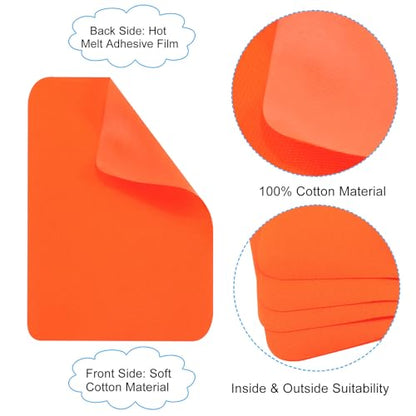 PATIKIL Fabric Iron-on Patches 8Pcs 5x4Inch Repair Patches Kit Orange-red - color: Orange-red