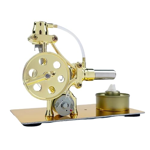 MagicTech Hot Air Stirling Engine Motor Metal Physics Electricity Power Cylinder Education Model JY44 - size: 6.3 x 3.43 x 4.72 Inch