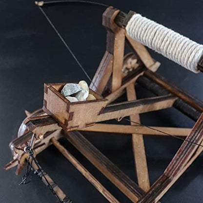 Bouncy Catapult European Roman Period Ancient Chariot 3D Wooden Puzzles Model Assembly Kits Fun Toys Building Kit