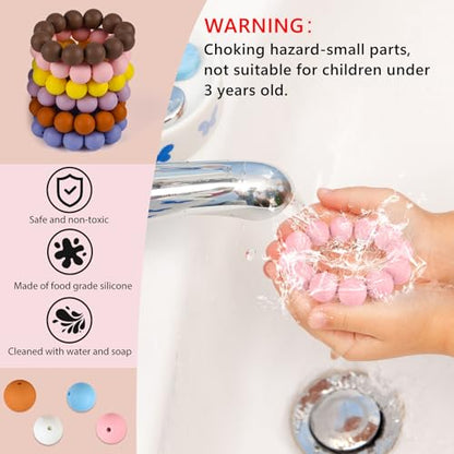 ASTARON 100Pcs 15mm Pink Silicone Beads for Keychain Bracelets Making Craft - color: Pink