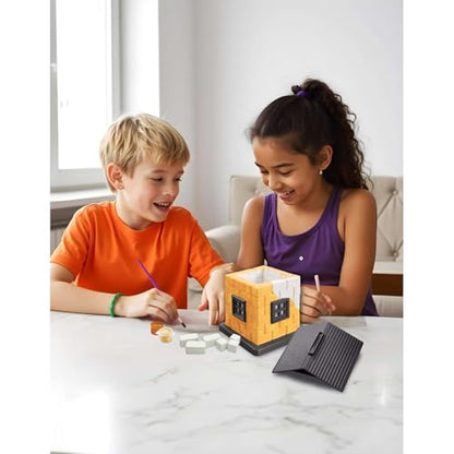 4M Mini Brick Architect Kit for Kids Ages 8-12 – Build a Brick House Money Bank, Mould 2 Sets of Plaster Bricks, STEM Construction Set with Trowel, Paint, Door, Windows, Roof, Educational Gift
