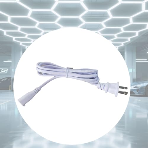 Hexagon LED Light Bars, Connectors & Power Cable Accessories – DIY Modular Honeycomb Garage Lighting System Parts for Ceiling, Gym, Workshop, Studio Replacement (Power Cable 1.5m/5ft) - size: Power Cable 1.5m/5ft