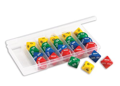 edxeducation Jumbo Place Value Dice, Classroom Set of 24, Multicolored