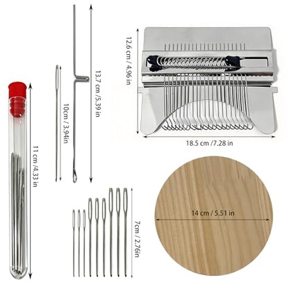 Posyra Darning Loom Kit, Small Knit Patch Maker Tool for DIY Visible Mending of Jeans, Socks & Sweaters, Needle Weaving Sewing Craft Set for Beginners Adults(21 Hooks) - size: 21 Hooks