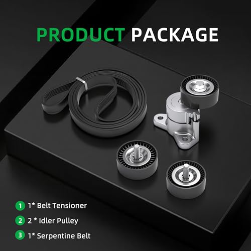 Serpentine Belt Tensioner idler Pulley Kit for Jeep Patriot Compass - size: for Compass /Avenger/Journey 2008-2017