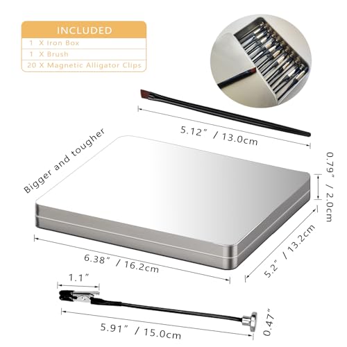 Metal Painting Stand Base Holder, 20 PCS Magnetic Bendable Alligator Clip - color: Silver, size: L