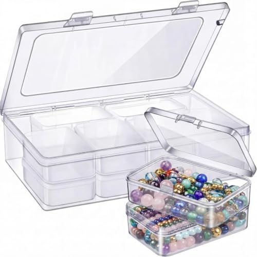 13 Pack Small Plastic Bead Organizers with Clear Case, 3.3 x 2.2 x 1 Inch - size: 3.3 x 2.2 x 1 Inch