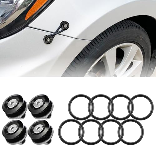JDM Bumper Quick Release Fastener Kit 4-Piece Black - color: Black