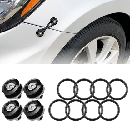 JDM Bumper Quick Release Fastener Kit 4-Piece Black - color: Black