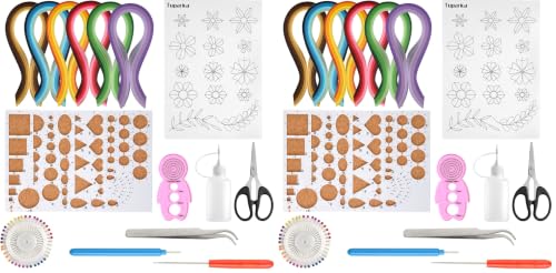 TUPARKA 15 PCS Paper Quilling Kits with 29 Colors 600 Strips Quilling Paper DIY Design Drawing Handcraft Tool (Pack of 2) - size: 15pcs (Pack of 2)