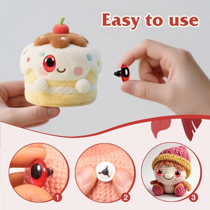 TOAOB 28pcs Oval Safety Eyes with Washers 13 x 18mm Stuffed Animals Craft Plastic Pink Red Doll Eyes for DIY Amigurumis Crochet Puppet Making - color: Pink