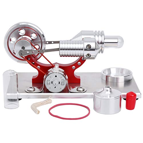 Sunnytech Hot Air Stirling Engine Motor Model Educational Toy Electricity Generator Colorful LED SC (SC004) - style: SC004
