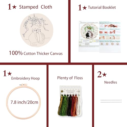 artcici Embroidery Kits Plant Flower Leaf English Letter Patterns for Beginners Adults, Full Range Embroidery Starter Kits Cross Stitch Needlework Supplies (Letter W) - color: Letter W