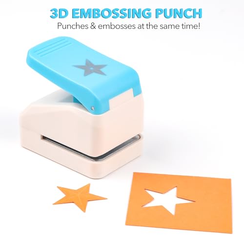 Star Punch | 1.4 inch Star Hole Punch | Portable Lever Action Craft Punches | Paper Puncher for Crafting Scrapbooking and Crafts Projects | Handmade Crafters' Tools for Paper & Cardstock - color: 1 Star