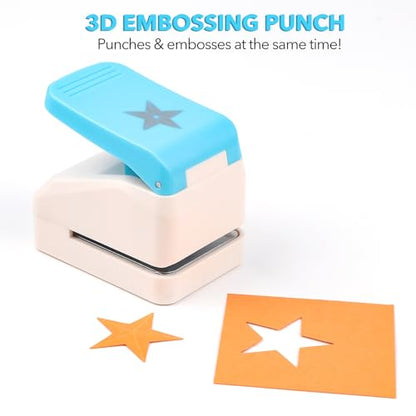 Star Punch | 1.4 inch Star Hole Punch | Portable Lever Action Craft Punches | Paper Puncher for Crafting Scrapbooking and Crafts Projects | Handmade Crafters' Tools for Paper & Cardstock - color: 1 Star