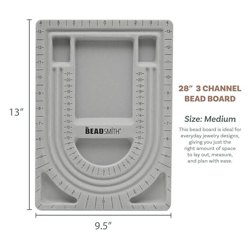 The Beadsmith Bead Board, Grey Flocked - size: 28" - 3 Channel