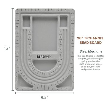 The Beadsmith Bead Board, Grey Flocked - size: 28" - 3 Channel