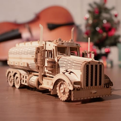 Fuel Tank Truck 3D Wooden Puzzle for Adults - color: Fuel Truck Car