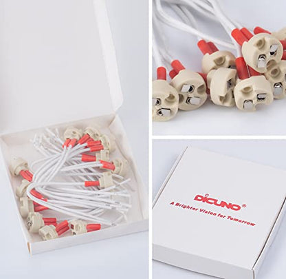 DiCUNO G4, GU5.3 Bi-Pin Ceramic Base Socket, MR16, MR11 Halogen Incandescent LED Bulb Holder Wire Connector (12pcs) (Pack of 3) - size: 12 Count (Pack of 3)