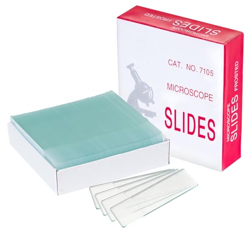 Microscope Slides, 75 x 25mm, Single Frosted End, 72 Pcs/Pack - color: Frosted, size: 72PCS