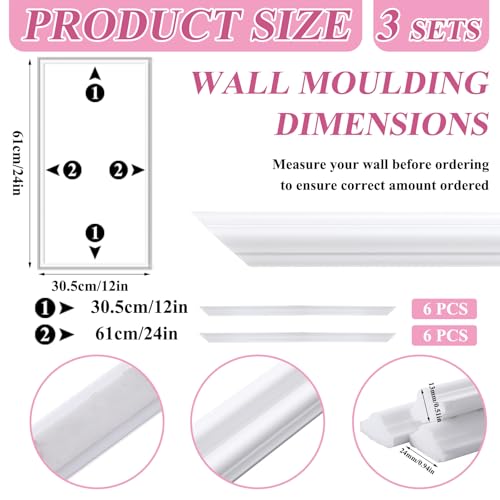 Colingmill Accent Wall Molding Kit Premade Panel,3set,12x24in - size: 12x24in