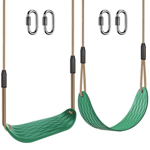 2Pack Heavy Duty Swing Seats for Kids Green Soft EVA Anti Slip Seat Outdoor - color: Green Soft Eva & U-shape Swing Seats