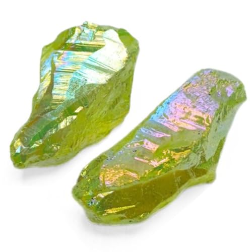 Crystals, Rocks, Jade, Crystals and Healing Stones, Witchcraft Supplies, Healing Crystals, Stones, Healing Stones, Rock Collection, Agate, Raw Stones (Apple Aura Quartz, 2 Pcs) - color: Apple Aura Quartz