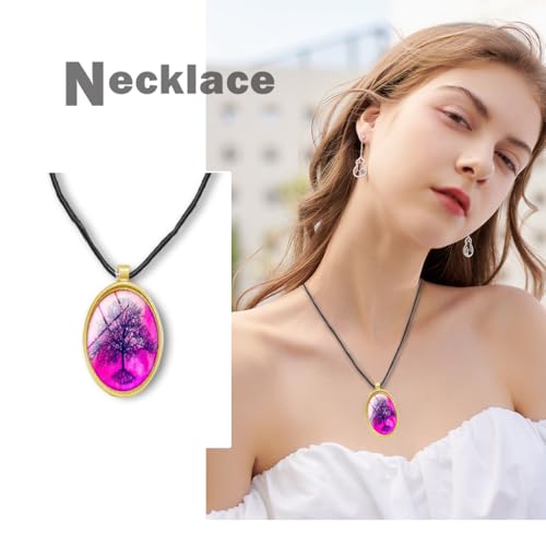 J6QIHANG Pendant Trays Set with Glass Cabochon for Jewelry Making, Oval - color: 5-Oval 02
