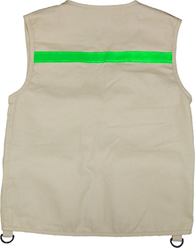 Kids Cargo Vest for Boys and Girls with Reflective Safety Straps - color: Tan, size: 8-12 Years