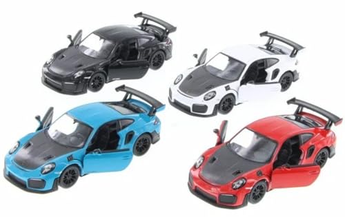 KiNSMART - 2010 Porsche 911 GT2 RS 1:36 Scale 5" Die Cast Metal Model Toy Sports Car Toy (4 Set) - color: 4 Set