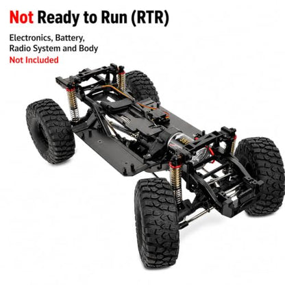 1/10 RC Crawler 313mm Chassis Kit, DIY Rolling Frame Assembly with 2-Speed Gearbox, 35T 550 Motor, Axles and Links for RC Crawler Build (with Wheels)