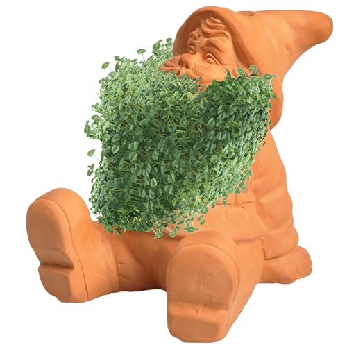 Chia Pet Gnome with Seed Pack, Decorative Pottery Planter, Easy to Do and Fun to Grow, Novelty Gift, Perfect for Any Occasion - style: Gnome