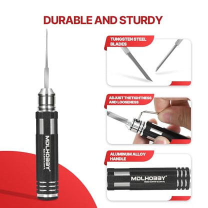 Metal Scribe Tool with 7 Blades (0.1/0.2/0.4/0.6/0.8/1.0/2.0mm) - color: Black