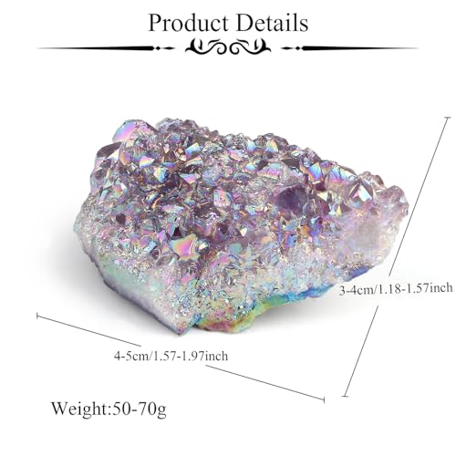 ZHIYUXI Angel Aura Amethyst Crystal Rocks Gem Stones Crystals and Stones - color: Angel Aura Amethyst