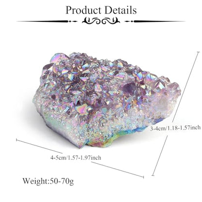 ZHIYUXI Angel Aura Amethyst Crystal Rocks Gem Stones Crystals and Stones - color: Angel Aura Amethyst