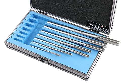 Accusize Industrial Tools Chucking Reamer Set, 1/8" to 1/2" by 1/16", 7 Pc - size: Fractional 1/8" thru 1/2" by 16ths