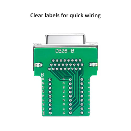 2PCS (1Male + 1Female) DB26 Solderless 3Row 26Pin Serial Terminal Adapter - style: Male+Female