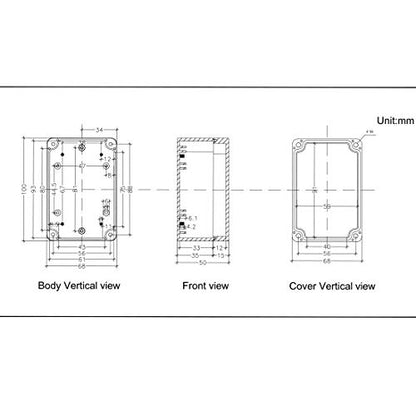 Junction Box, Zulkit Project Box IP65 Waterproof Outdoor Box ABS Plastic Electrical Boxes Electronic Enclosure Black 3.94 x 2.68 x 1.97 inch (100x68x50mm) (Pack of 1) - size: 3.94" x 2.68" x 1.97"(Pack of 1)