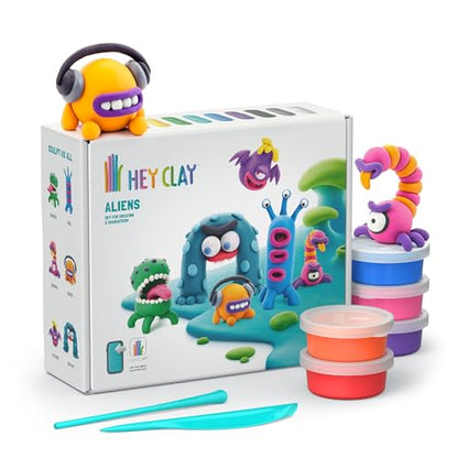 HEY CLAY Aliens Air Dry Clay Kit for Kids Modeling Set for Children Age 3+ - color: Aliens